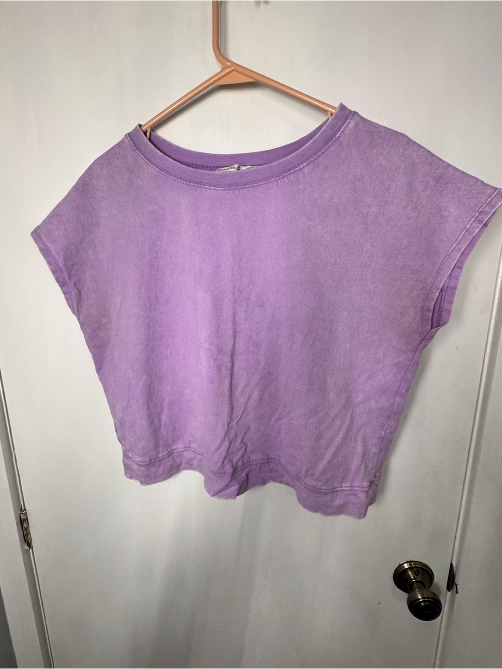 Zenana Outfitters Washed Lavender Crop Tee